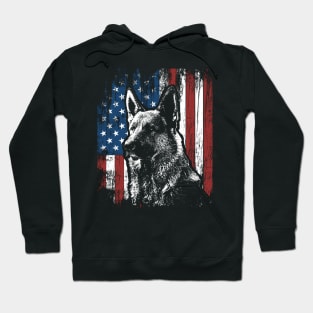 Ger Shepherd 4Th Of July American Flag Hoodie